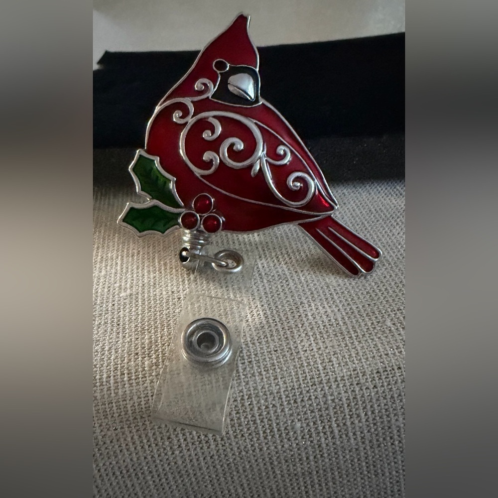 Red Cardinal retractable badge reel